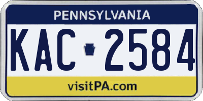 PA license plate KAC2584