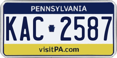 PA license plate KAC2587