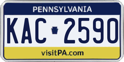 PA license plate KAC2590
