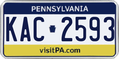 PA license plate KAC2593