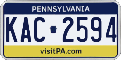 PA license plate KAC2594