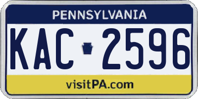PA license plate KAC2596