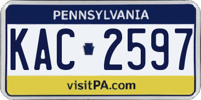 PA license plate KAC2597