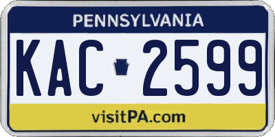 PA license plate KAC2599