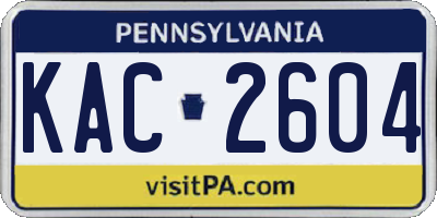 PA license plate KAC2604