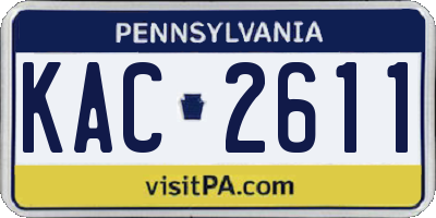 PA license plate KAC2611