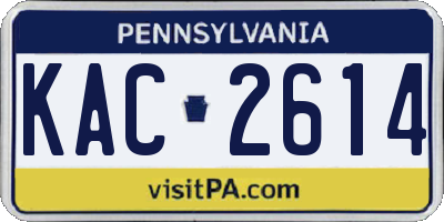 PA license plate KAC2614
