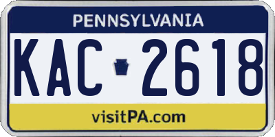 PA license plate KAC2618