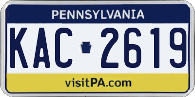 PA license plate KAC2619
