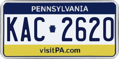 PA license plate KAC2620