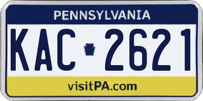 PA license plate KAC2621