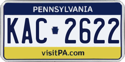 PA license plate KAC2622