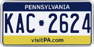 PA license plate KAC2624