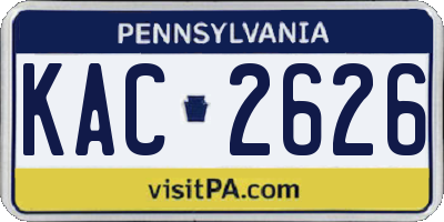 PA license plate KAC2626