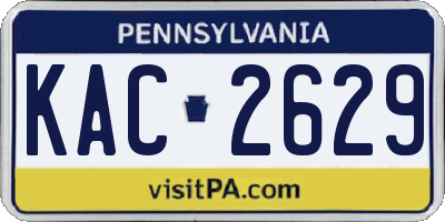 PA license plate KAC2629