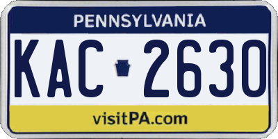 PA license plate KAC2630