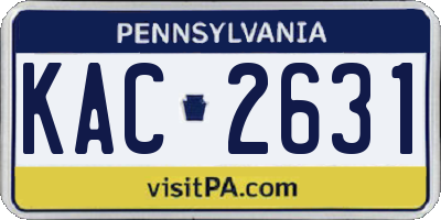 PA license plate KAC2631