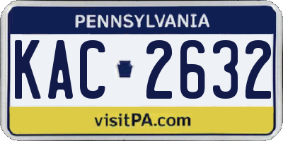 PA license plate KAC2632