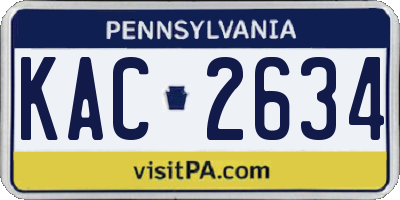 PA license plate KAC2634