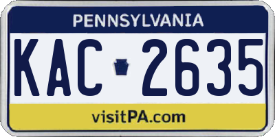 PA license plate KAC2635