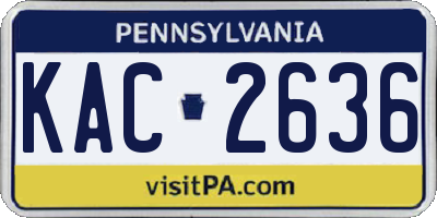 PA license plate KAC2636