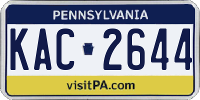 PA license plate KAC2644