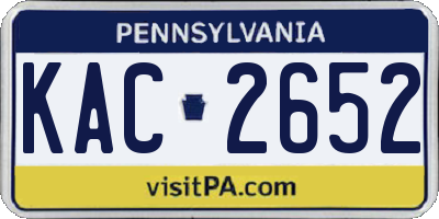 PA license plate KAC2652