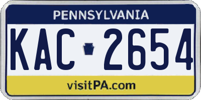 PA license plate KAC2654