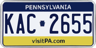 PA license plate KAC2655