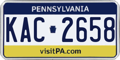 PA license plate KAC2658