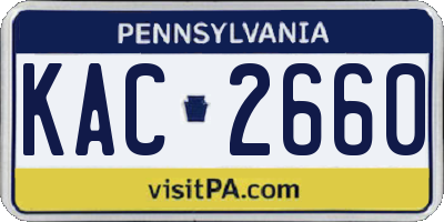 PA license plate KAC2660