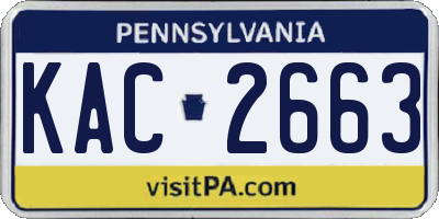 PA license plate KAC2663