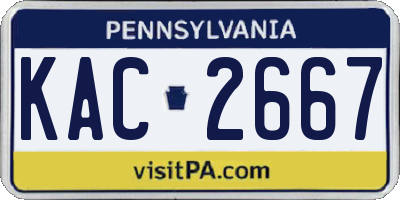 PA license plate KAC2667
