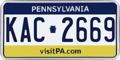 PA license plate KAC2669