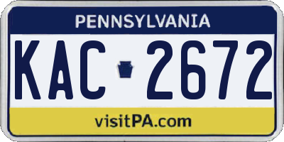 PA license plate KAC2672