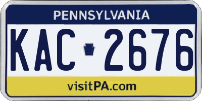 PA license plate KAC2676