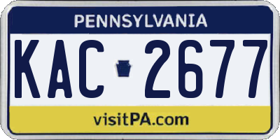 PA license plate KAC2677