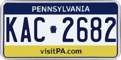 PA license plate KAC2682