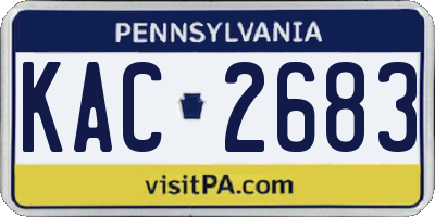 PA license plate KAC2683