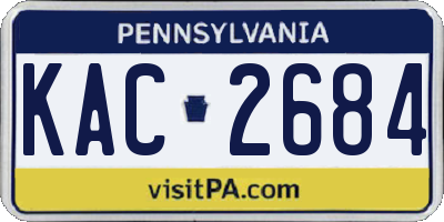 PA license plate KAC2684
