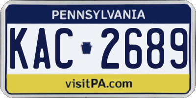 PA license plate KAC2689