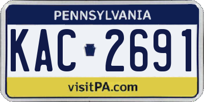 PA license plate KAC2691