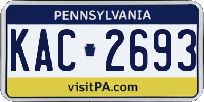PA license plate KAC2693