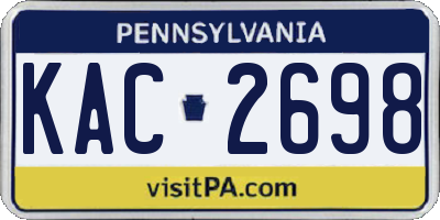 PA license plate KAC2698
