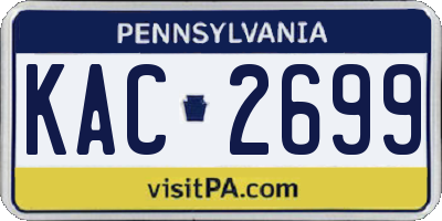 PA license plate KAC2699