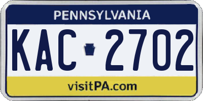 PA license plate KAC2702