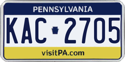PA license plate KAC2705