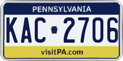 PA license plate KAC2706