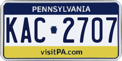 PA license plate KAC2707