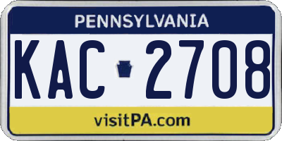 PA license plate KAC2708